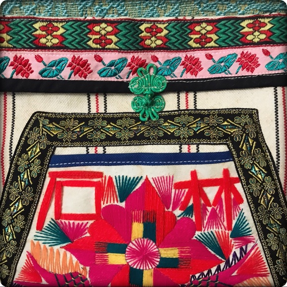 Ethnic Boho colorful shoulder bag, embroidered 🌸 - Picture 3 of 6